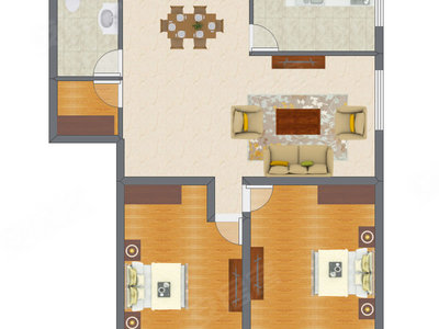 3室2厅 100.99平米
