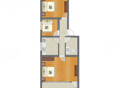 3室1厅 55.50平米