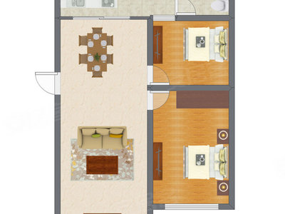 2室2厅 69.00平米