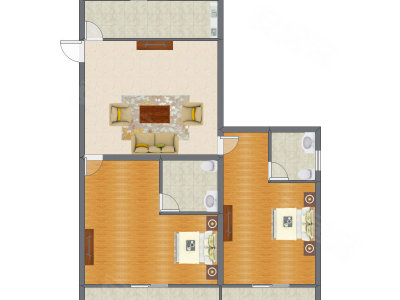 2室1厅 125.00平米户型图