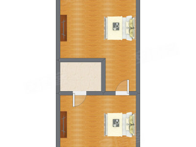 2室2厅 45.00平米户型图