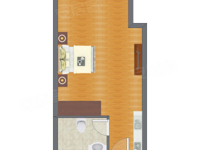 1室0厅 36.50平米户型图