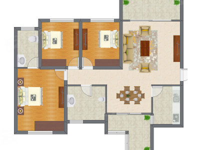 3室2厅 95.17平米