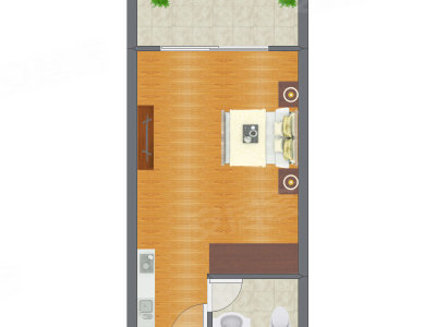 1室0厅 46.00平米户型图
