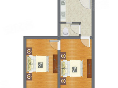 2室0厅 51.45平米户型图