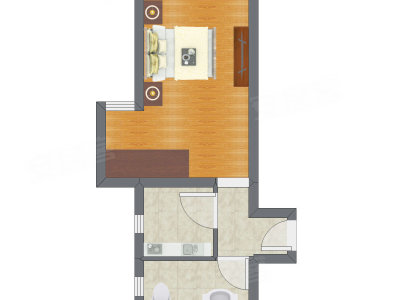 1室0厅 42.42平米户型图