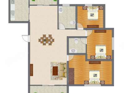 3室2厅 121.62平米