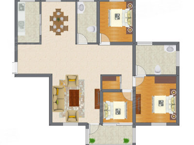 3室2厅 94.14平米