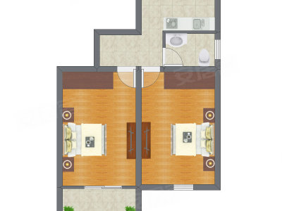 2室0厅 73.00平米户型图