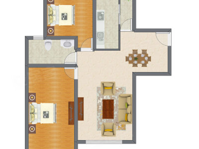 2室2厅 118.69平米