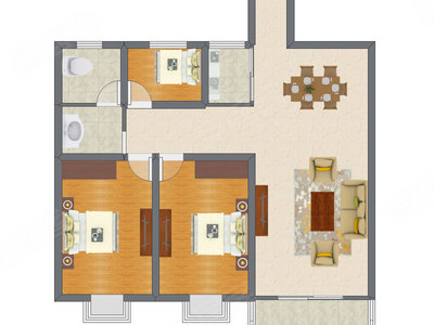 3室1厅 85.39平米