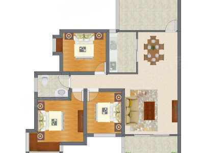 3室2厅 104.13平米