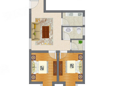 2室1厅 98.12平米户型图