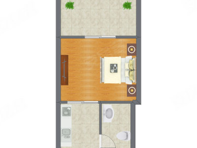 1室0厅 42.75平米