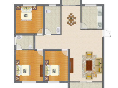 3室2厅 111.94平米