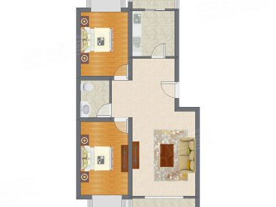 2室1厅 99.63平米