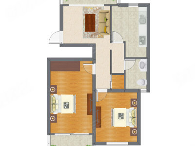 2室1厅 99.11平米