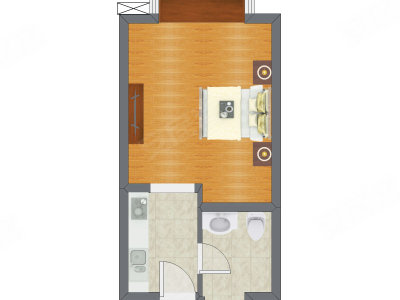 1室0厅 42.70平米