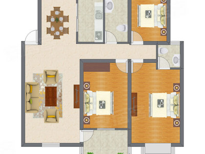 3室2厅 92.85平米