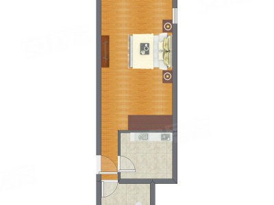1室0厅 54.36平米户型图