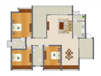 3室2厅 156.85平米