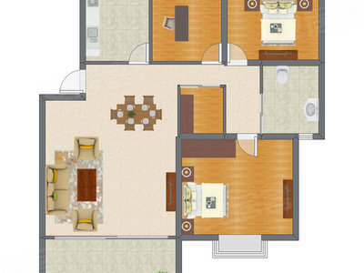 2室1厅 113.50平米户型图