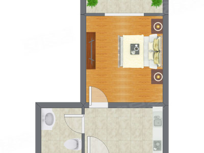 1室0厅 39.03平米户型图