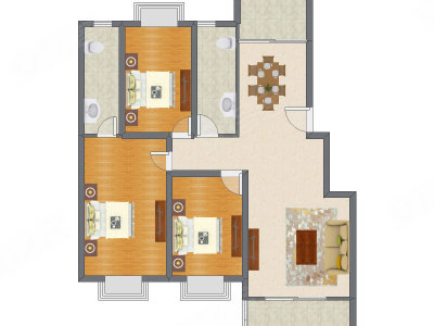 3室2厅 131.00平米
