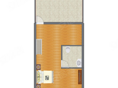 2室1厅 49.26平米