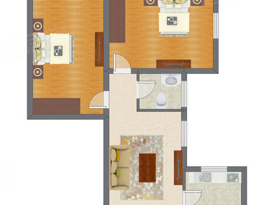 2室1厅 95.40平米户型图
