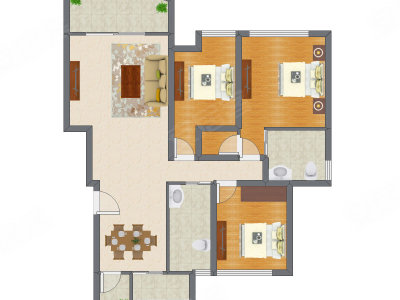 3室2厅 116.80平米