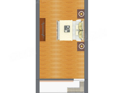 1室1厅 33.80平米