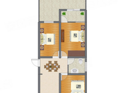 3室1厅 66.13平米