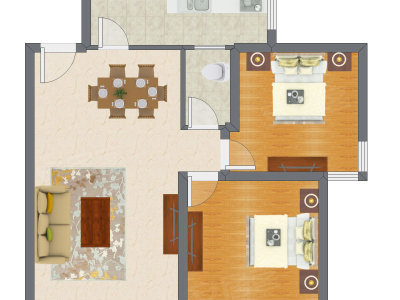 2室2厅 78.50平米户型图