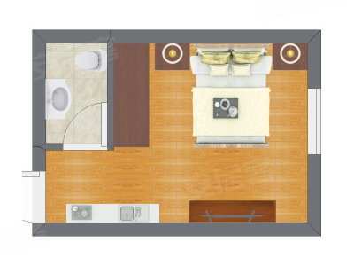 1室0厅 15.15平米户型图