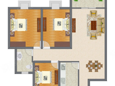 3室2厅 83.87平米