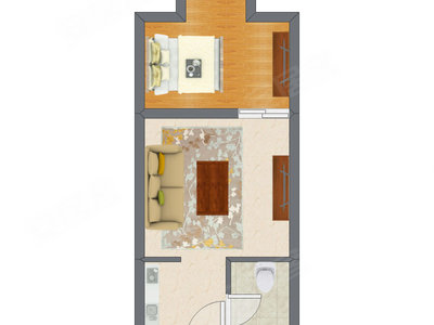 1室1厅 45.83平米