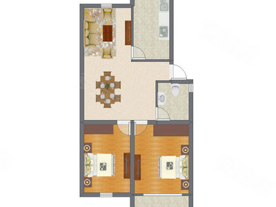 2室2厅 71.40平米