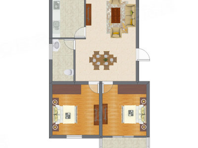 2室2厅 73.10平米