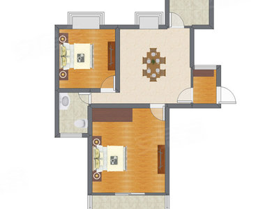 2室1厅 59.90平米