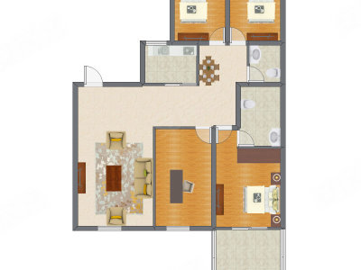 4室2厅 105.76平米