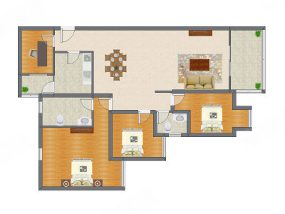 4室2厅 140.21平米