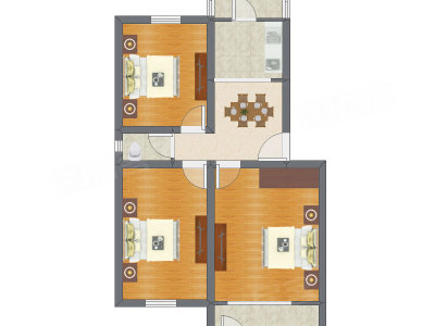 3室1厅 80.90平米