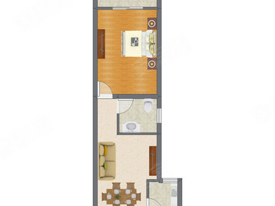 1室2厅 45.47平米