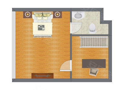 2室2厅 53.57平米户型图