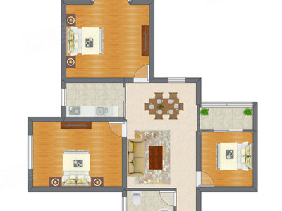 3室2厅 105.87平米