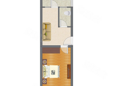 1室1厅 45.88平米