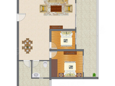 2室2厅 101.00平米户型图