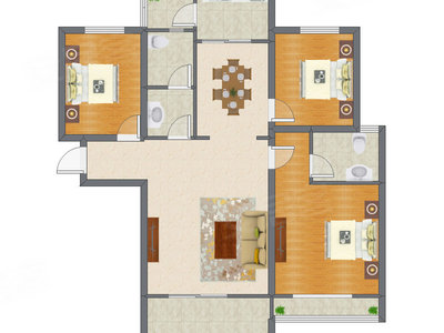 3室2厅 108.79平米户型图