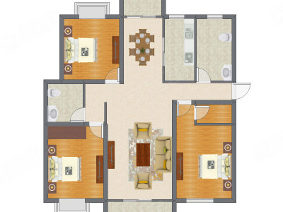 3室2厅 132.50平米